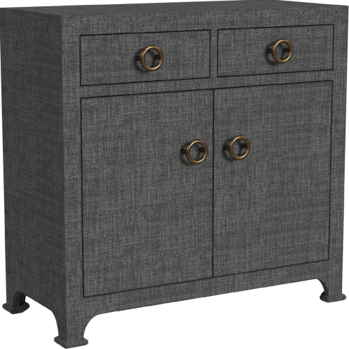 Chatham 2 Drawer Cabinet in Charcoal Gray Raffia