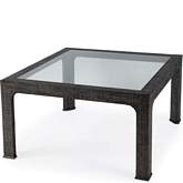 Chatham 36" Coffee Table in Charcoal Gray Raffia & Glass