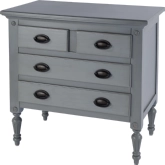 Easterbrook 4 Drawer Accent Chest in Gray Finish Distressed Wood