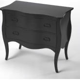 Rochelle 2 Drawer Chest in Black Wood
