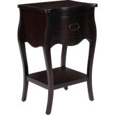 Rochelle 1 Drawer Nightstand in Chocolate Brown Wood