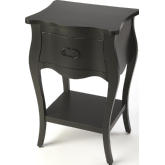 Rochelle 1 Drawer Nightstand in Black Wood