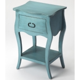 Rochelle 1 Drawer Nightstand in Rustic Blue Finish Wood
