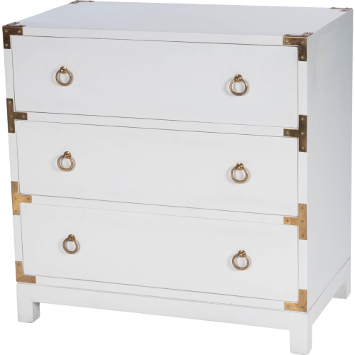 Forster Campaign Accent Chest in Gloss White & Gold