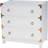 Forster Campaign Accent Chest in Gloss White & Gold