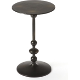 Zora Black Iron Pedestal End Table
