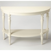 Amherst White Demilune Console Table