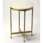 Claypool White Marble End Table