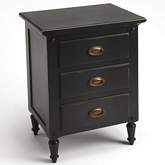Easterbrook Nightstand in Black Finish Wood