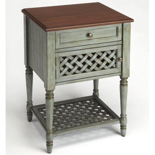 Chadway Nightstand in Rustic Blue & Wood