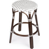 Tobias Counter Stool in Brown & White Poly & Dark Rattan