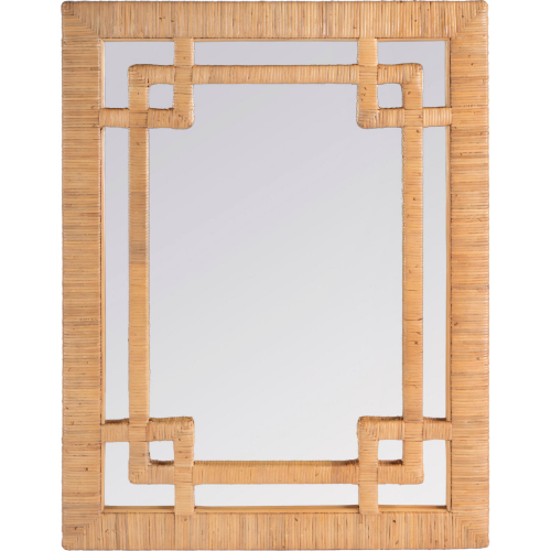 Hana Wall Mirror in Light Brown Woven Rattan