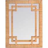 Hana Wall Mirror in Light Brown Woven Rattan