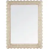 Flora 30" x 40" Scalloped Edge Wall Mirror in Off White