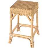 Flora Scalloped Counter stool in Light Brown Rattan
