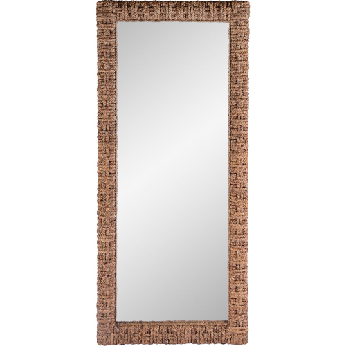 Gloucester Floor Mirror in Dark Brown Woven Banana Leaf