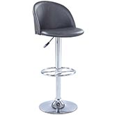 Pneumatic Rounded Back Adjustable Stool in Dark Grey on Chrome