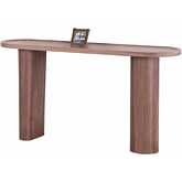 2607 Sofa Console Table in Walnut Veneer Finish Wood