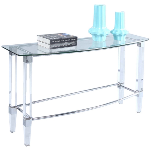 4038 Sofa Table in Chrome & Acrylic with Glass Top