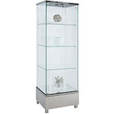 All Glass Curio w/ Stainless Steel Base