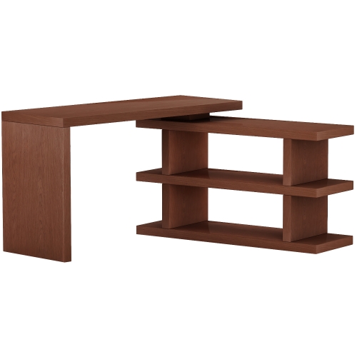 6915 Motion Home Office Desk w/Shelves in Walnut Veneer
