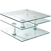 8052 Motion Coffee Cocktail Table in Glass & Chrome