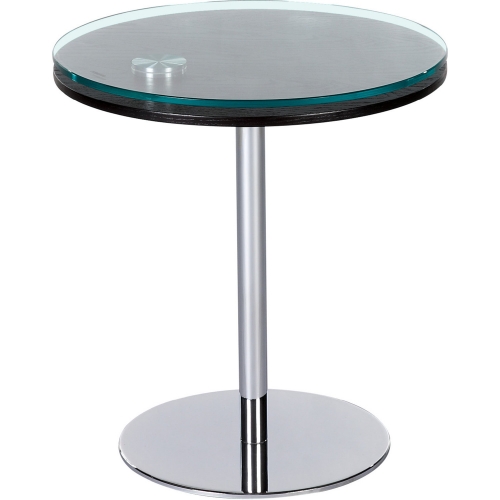 8176 Motion Lamp End Table in Glass, Merlot Wood & Chrome