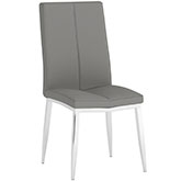 Abigail Dining Chair in Grey Leatherette on Chrome Legs (Set of 4)