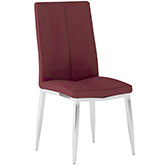 Abigail Dining Chair in Red Leatherette on Chrome Legs (Set of 4)