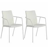 Alicia Dining Arm Chair in White Leatherette (Set of 2)