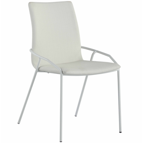 Alicia Dining Chair in White Leatherette (Set of 4)