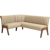 Bethany Dining Nook in Taupe Leatherette on Walnut Finish Legs