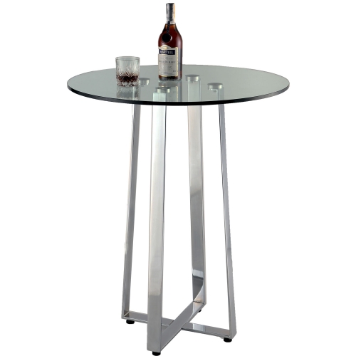 Chambers 29" Counter Dining Table in Glass & Stainless
