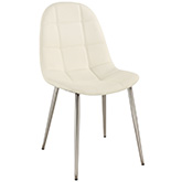 Donna Dining Chair in White Leatherette & Chrome (Set of 4)