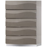 Delhi 5 Drawer Chest in High Gloss Gray