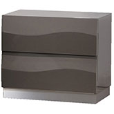 Delhi 2 Drawer Nightstand in High Gloss Gray (Set of 2)