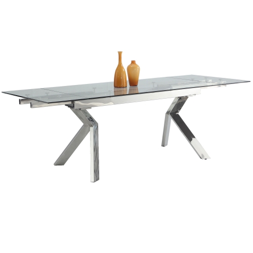 Ella 63 to 95" Extendable Dining Table with Stainless Butterfly Legs