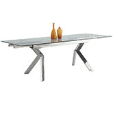 Ella 63 to 95" Extendable Dining Table w/ Stainless Butterfly Legs