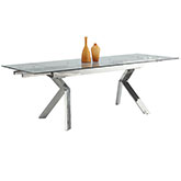 Ella 63 to 95" Extendable Dining Table with Stainless Butterfly Legs