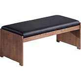 Emma Dining Bench in Black Leatherette & Walnut Veneer