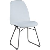 Gretchen Dining Chair in White Leatherette & Stainless (Set of 2)