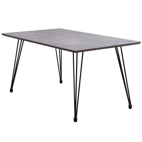 Heather 63" Dining Table in Marbled Melamine & Black
