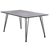 Heather 63" Dining Table in Marbled Melamine & Black