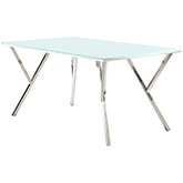Jade Dining Table with Tempered Starphire White Glass Table Top