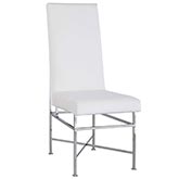 Kendall Dining Chair in Cream Fabric & Polished Steel (Set of 2)