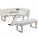 Linden Dining Table in Gloss White & Polished Stainless Steel