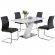 Linden Dining Table in Gloss White & Polished Stainless Steel