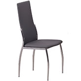 Luna Modern Dining Chair in Grey Leatherette (Set of 4)
