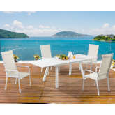 Malibu 5 Piece Outdoor Ext Dining Set with High Back Dining Chairs