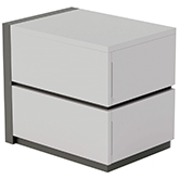 Manila Left 2 Drawer Nightstand in Gloss White & Gray